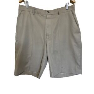 Alan Flusser Shorts Mens Size 34‎ Beige Slash Pockets Pleated Golf Chino